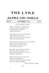 The Lyre of Alpha Chi Omega, Vol. 5, No. 3, November 1901